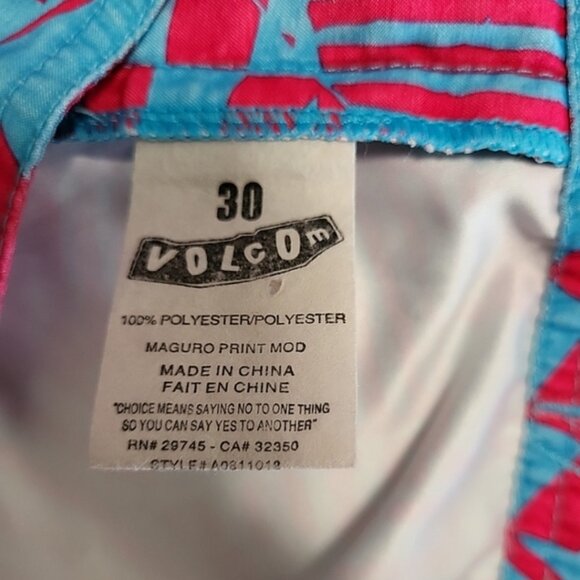 Volcom Men's Board Shorts Size 30 Maguro Print Swim Suit Surf Beach - Picture 9 of 13